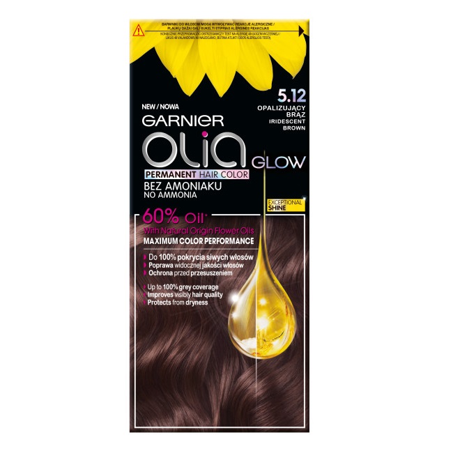 67039201646036476 Olia Glow farba do włosów bez amoniaku 5.12 Opalizujący Brąz - obrazek 1