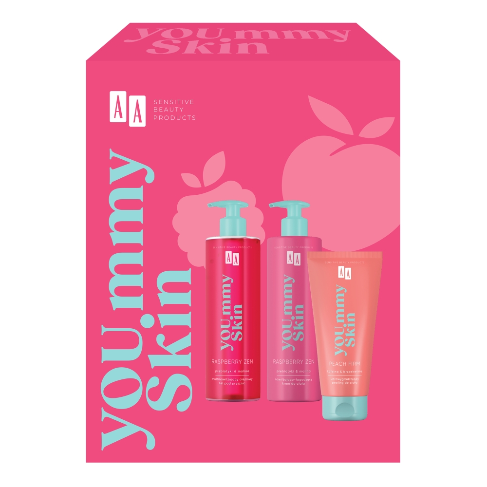 6718921730185653 YOU.mmy Skin zestaw żel pod prysznic 400ml + krem do ciała 400ml + peeling do ciała 200ml - obrazek 1