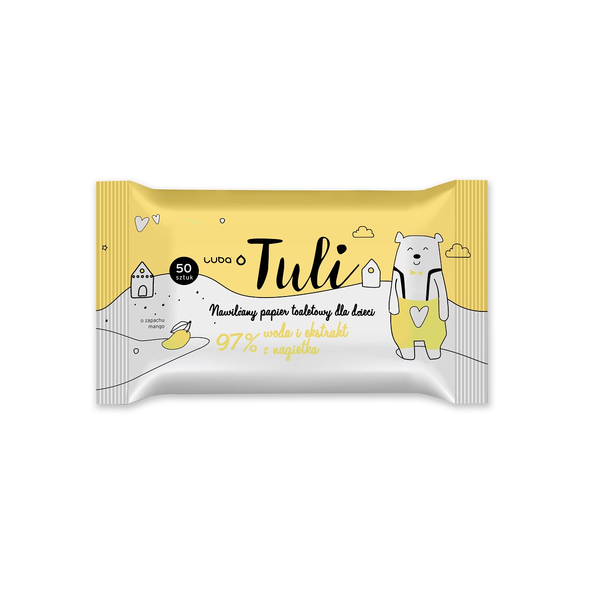 67211791624600207 Tuli nawilżany papier toaletowy dla dzieci Mango 50szt - obrazek 1