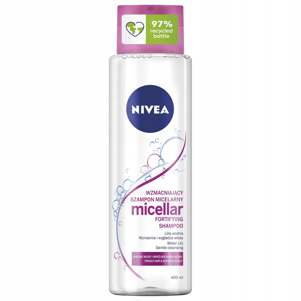 67405271652334171 Micelarny szampon wzmacniający do włosów łamliwych i wrażliwej skóry głowy 400ml - obrazek 1