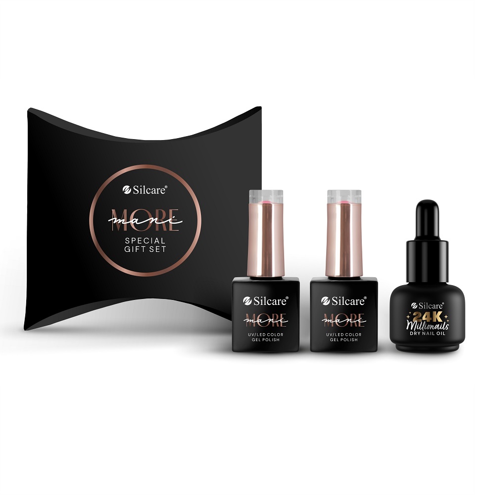 6779381667993239 Mani More Special Gift Set zestaw lakier hybrydowy do paznokci 2x10g + suchy olejek do skórek i paznokci 15ml - obrazek 1