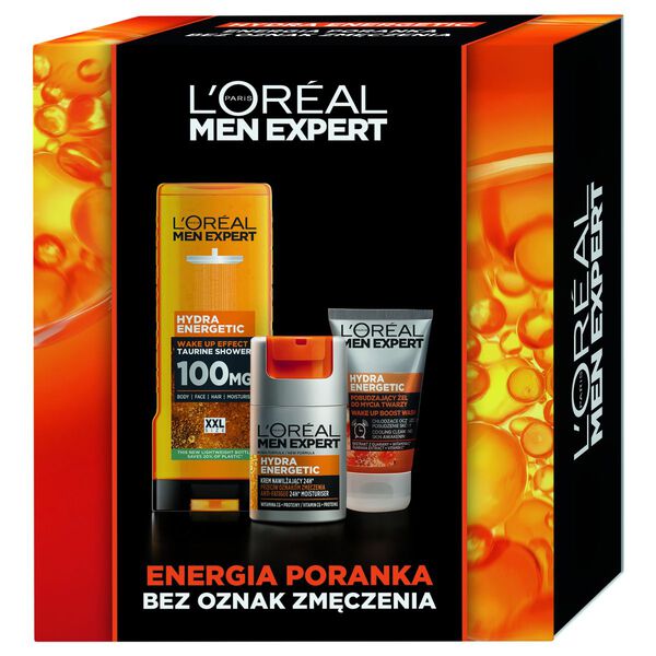 68012901761754246 Men Expert Hydra Energetic zestaw żel pod prysznic 400ml + krem nawilżający 50ml + żel do mycia twarzy 100ml - obrazek 1
