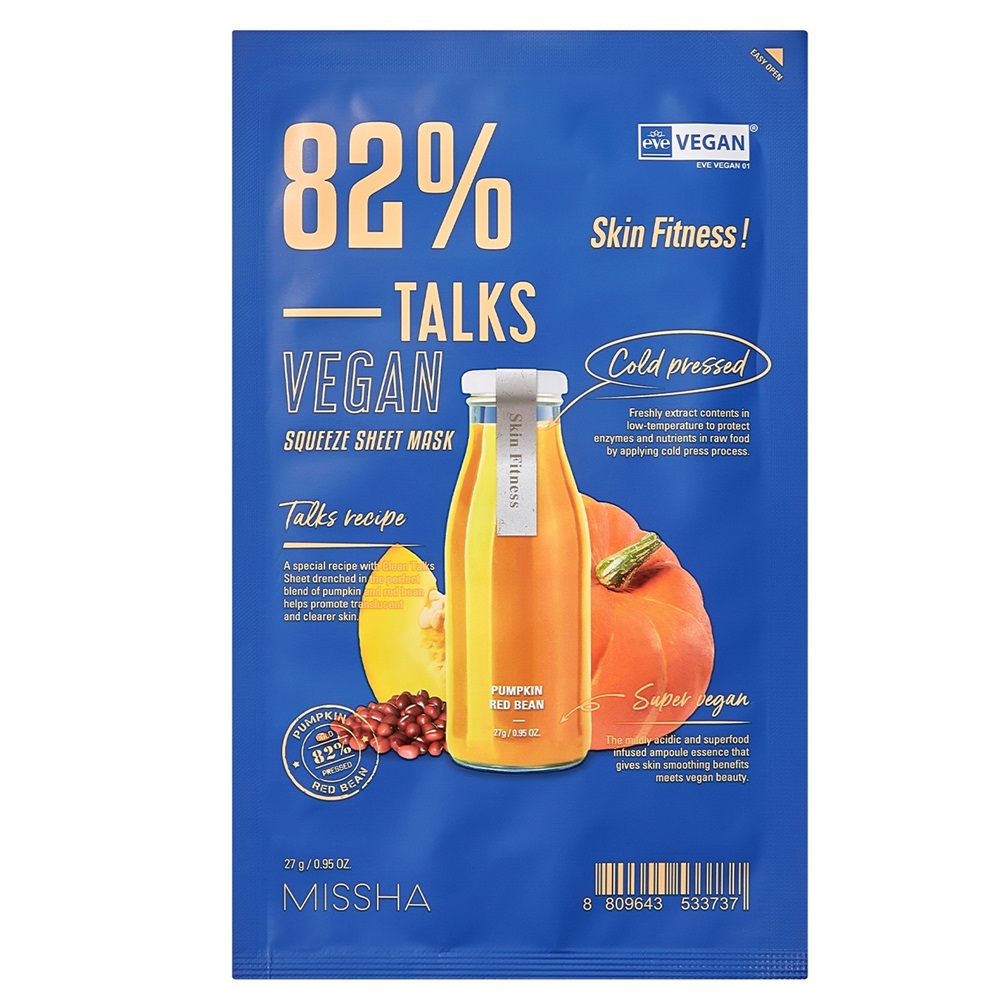 68191601706530678 Talks Vegan Squeeze Sheet Mask wygładzająca maseczka w płachcie do skóry problemowej Skin Fitness 27g - obrazek 1