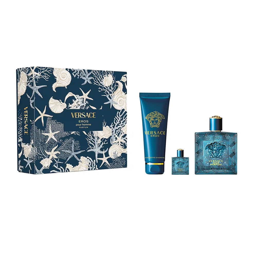 68320531763042248 Eros zestaw perfumy spray 100ml + perfumy spray 5ml + żel pod prysznic 150ml - obrazek 1