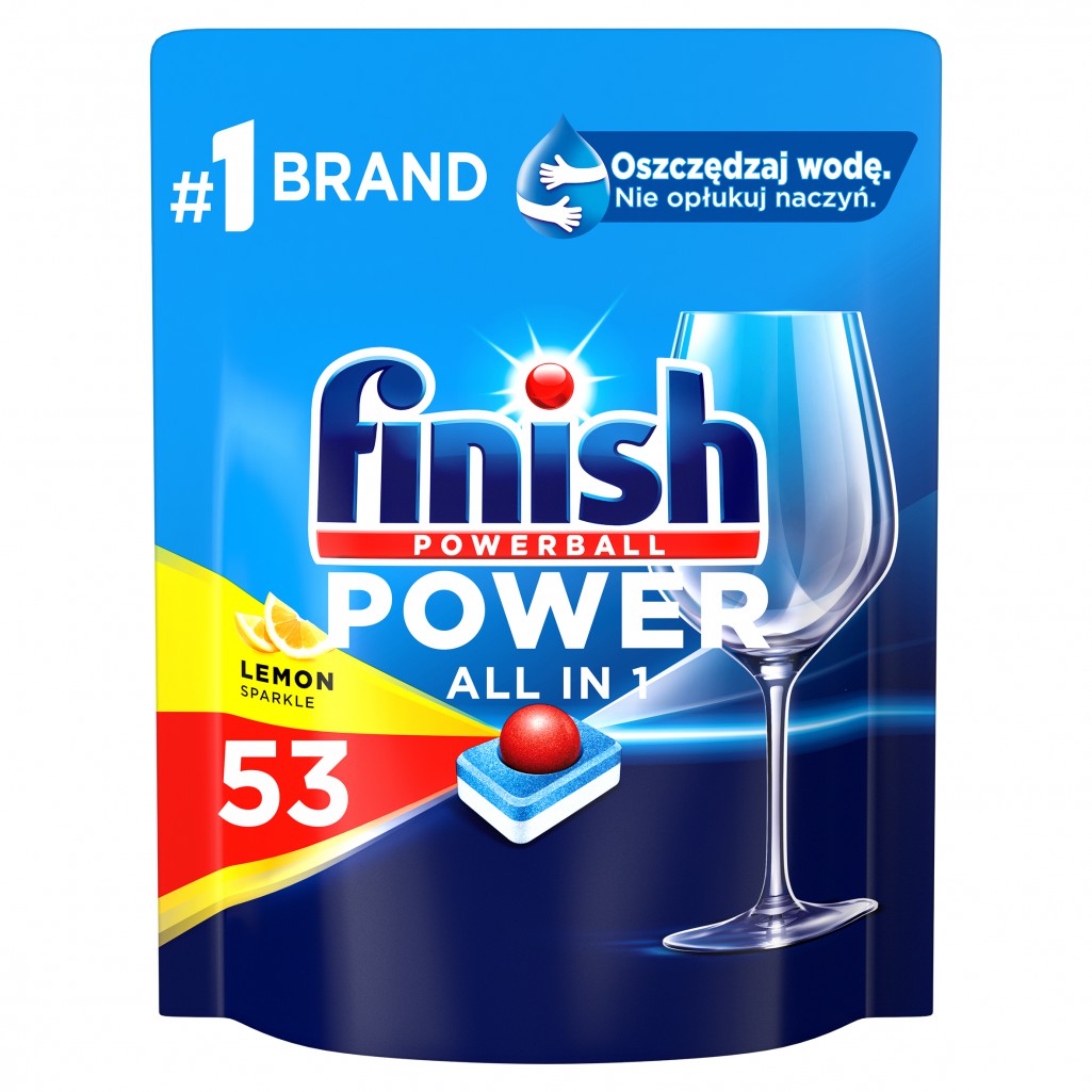 68737631659511868 Power All in 1 tabletki do zmywarki Lemon 53szt - obrazek 1