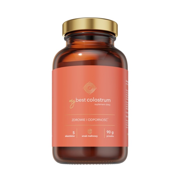68888801728994716 MyBestColostrum suplement diety na odporność dla dzieci i dorosłych Malina 90g - obrazek 1