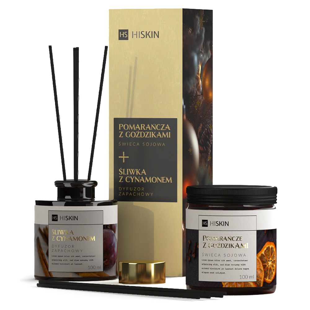 68965091701674511 Zestaw dyfuzor zapachowy Śliwka z Cynamonem 100ml + świeca sojowa Pomarańcza z Goździkami 100ml - obrazek 1