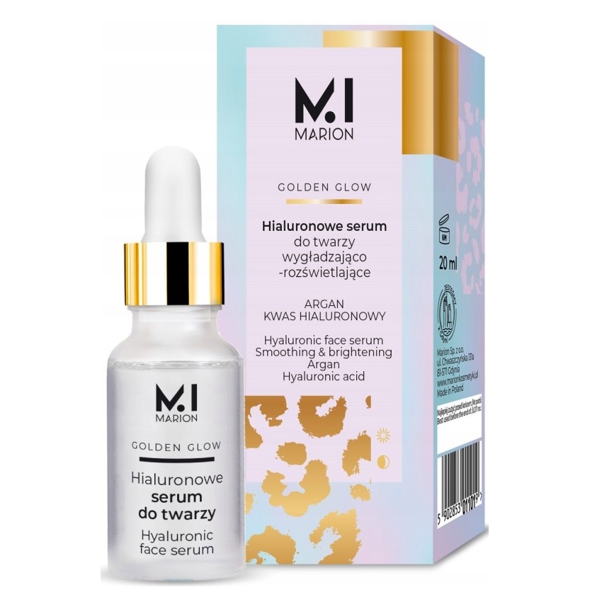 68990691712893711 Golden Glow hialuronowe serum do twarzy wygładzająco-rozświetlające 20ml - obrazek 1