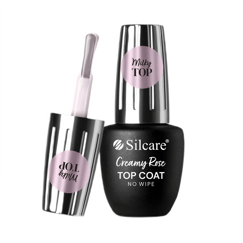 69143621717001984 Top Coat Creamy Rose No Wipe top do lakierów hybrydowych 9ml - obrazek 1