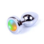 Butt Plug Collection Jewellery metalowy korek analny z kolorowymi światłami LED Disco Flashlight