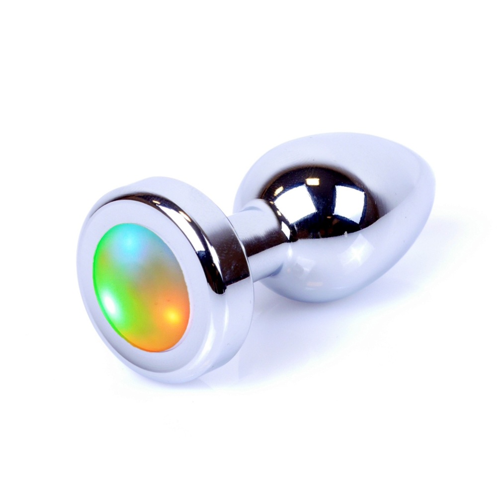 69231251778227114 Butt Plug Collection Jewellery metalowy korek analny z kolorowymi światłami LED Disco Flashlight - obrazek 1