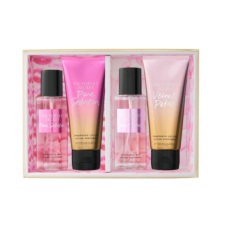 6925431630476756 Zestaw Pure Seduction mgiełka do ciała 125ml + Pure Seduction balsam do ciała 100ml + Velvet Petals mgiełka do ciała 125ml + Velvet Petals balsam do ciała 100ml - obrazek 1