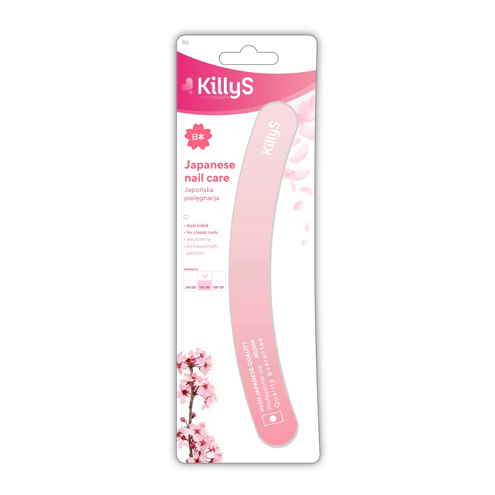 69435361611235998 Japanese Nail Care pilnik do paznokci banan 180/240 Różowy - obrazek 1