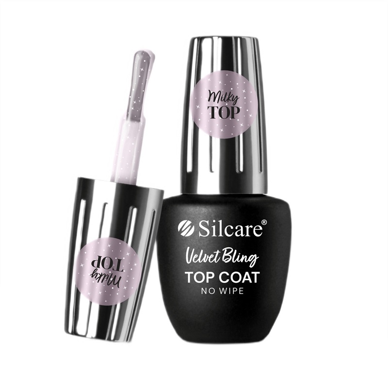 69462231717001603 Top Coat Velvet Bling No Wipe top do lakierów hybrydowych 9ml - obrazek 1