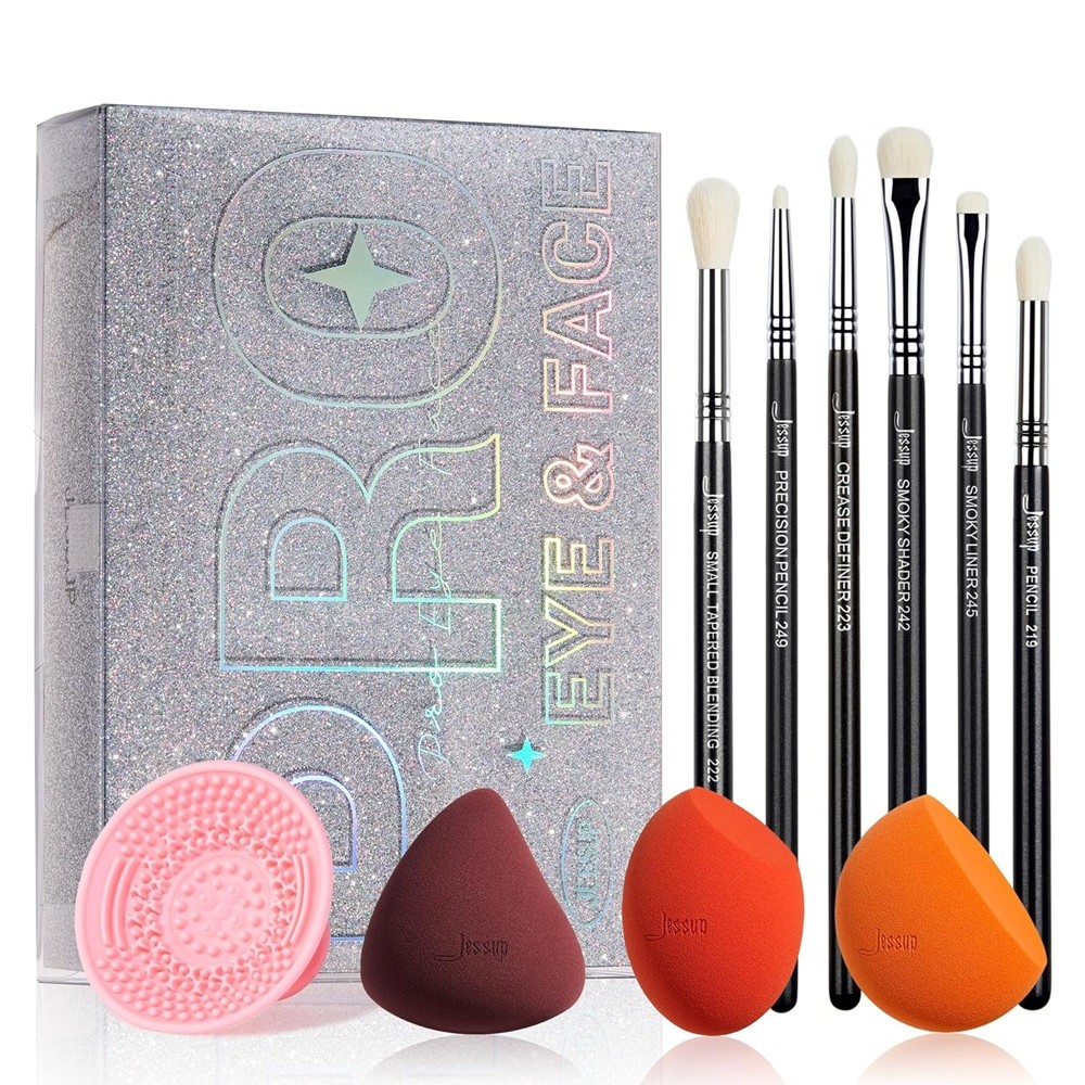 69734571762339659 Beauty Kit zestaw pędzli i gąbeczek szkatułka T504 10szt - obrazek 1