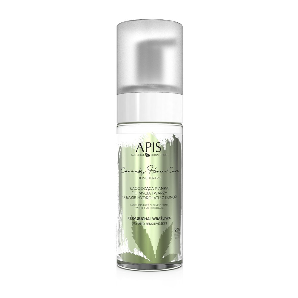 69754341596806890 Cannabis Home Care łagodząca pianka do mycia twarzy na bazie hydrolatu z konopi 150ml - obrazek 1