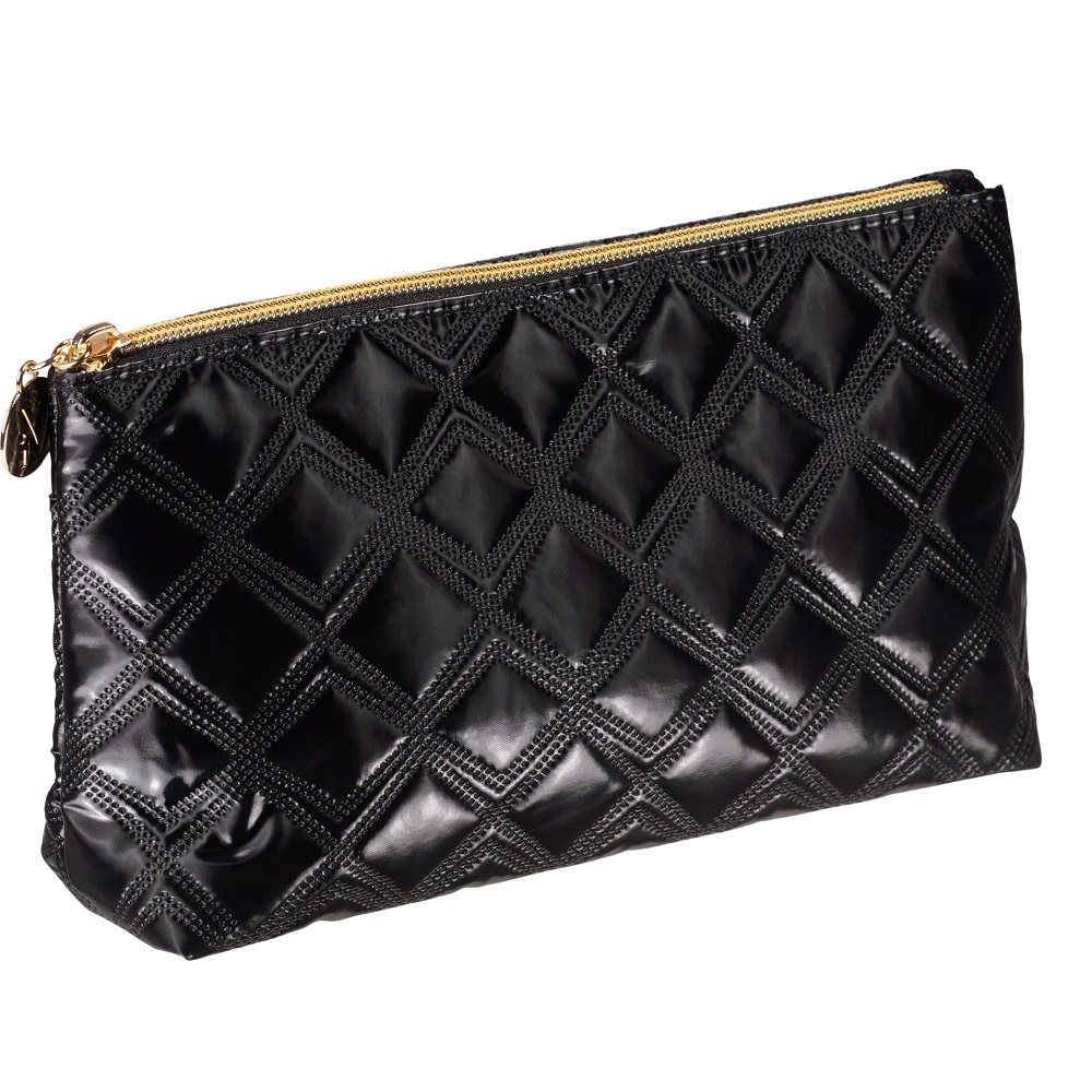 69904911749727219 Gold & Black kosmetyczka pikowana czarna - obrazek 1