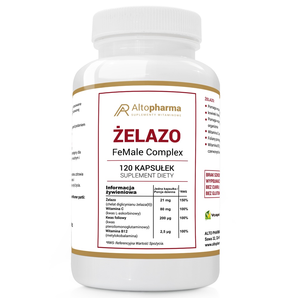 69910701758612848 Żelazo FeMale Complex suplement diety 120 kapsułek - obrazek 1