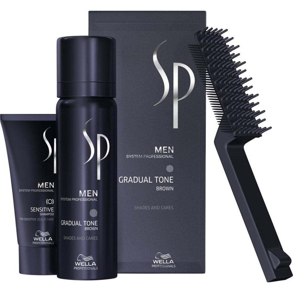 70132401650446444 SP Men Gradual Tone Brown zestaw do stopniowej eliminacji siwizny pianka pigmentująca 60ml + łagodny szampon 30ml + szczoteczka - obrazek 1