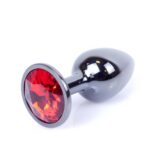 Butt Plug Collection Jewellery Dark Silver metalowy korek analny Red