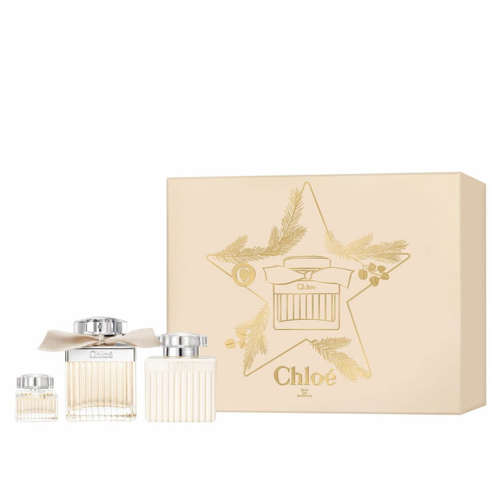 7022951643274277 Chloe zestaw woda perfumowana spray 75ml + balsam do ciała 100ml + woda perfumowana 5ml - obrazek 1