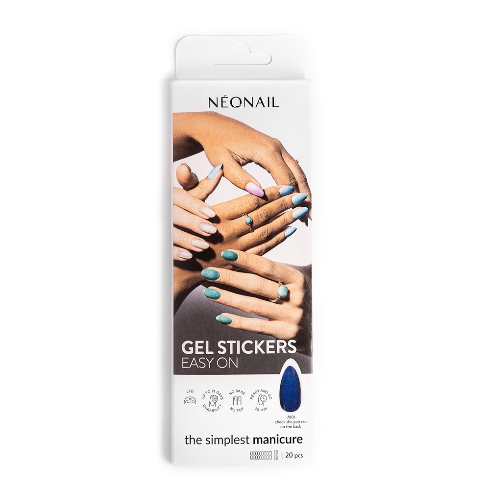 70239481757399922 Gel Stickers Easy On lakier hybrydowy w naklejce M01 20szt - obrazek 1