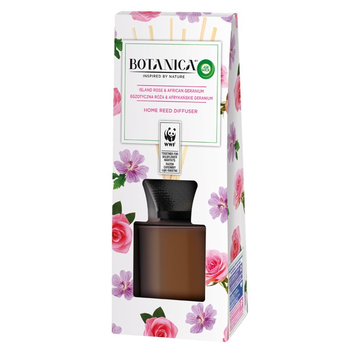 7035171622001324 Botanica patyczki zapachowe Egzotyczna Róża & Afrykańskie Geranium 80ml - obrazek 1