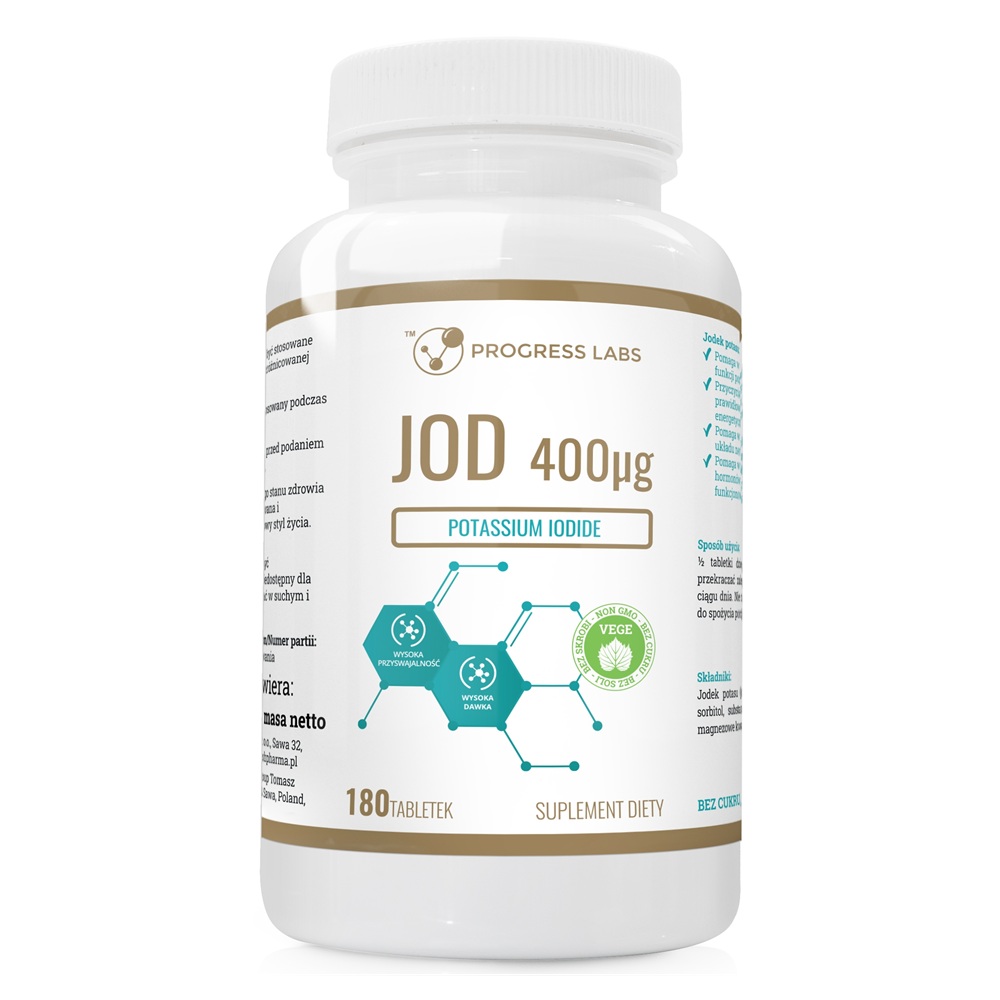 70462611747985619 Jod 400mcg suplement diety 180 tabletek - obrazek 1