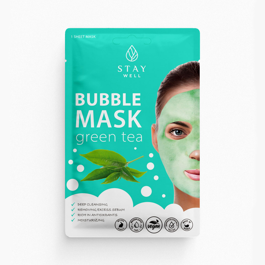 70476941664947005 Deep Cleansing Bubble Mask głęboko oczyszczająca maska bąbelkowa do twarzy Green Tea 20g - obrazek 1