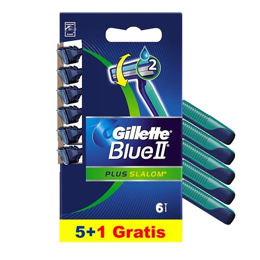 70537441733153414 Blue II Plus Slalom jednorazowe maszynki do golenia dla mężczyzn 6szt - obrazek 1