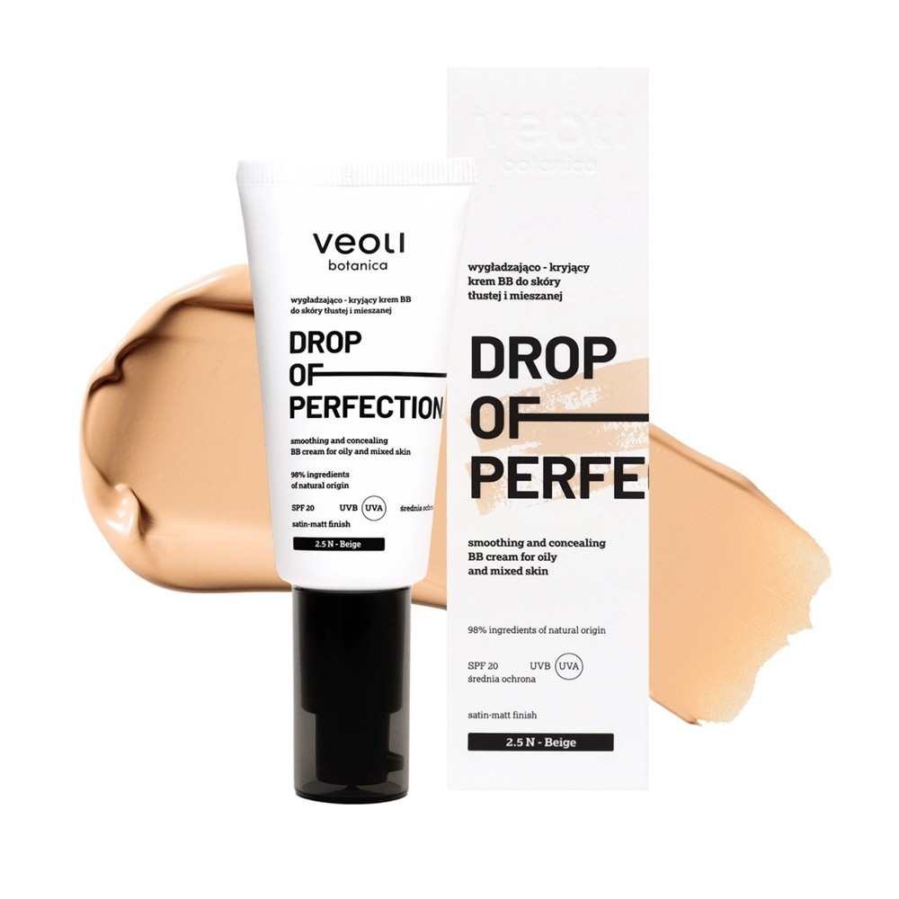 70637891762497416 Drop Of Perfection wygładzająco-kryjący krem BB do skóry tłustej i mieszanej 2.5 N Beige 30ml - obrazek 1