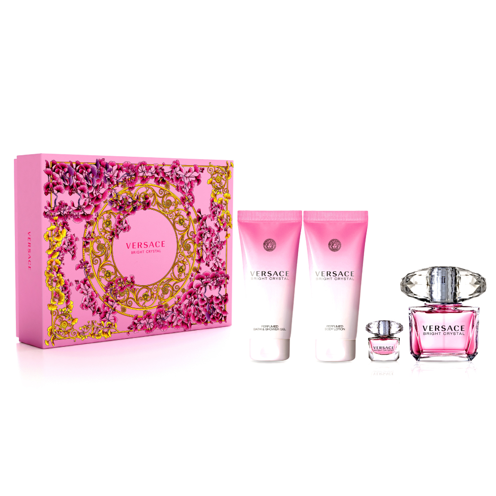 70871651650540370 Bright Crystal zestaw woda toaletowa spray 90ml + woda toaletowa 5ml + żel pod prysznic 100ml + balsam do ciała 100ml - obrazek 1