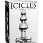 Icicles Hand Blown Glass Massager korek analny szklany nr 47 Przezroczysty