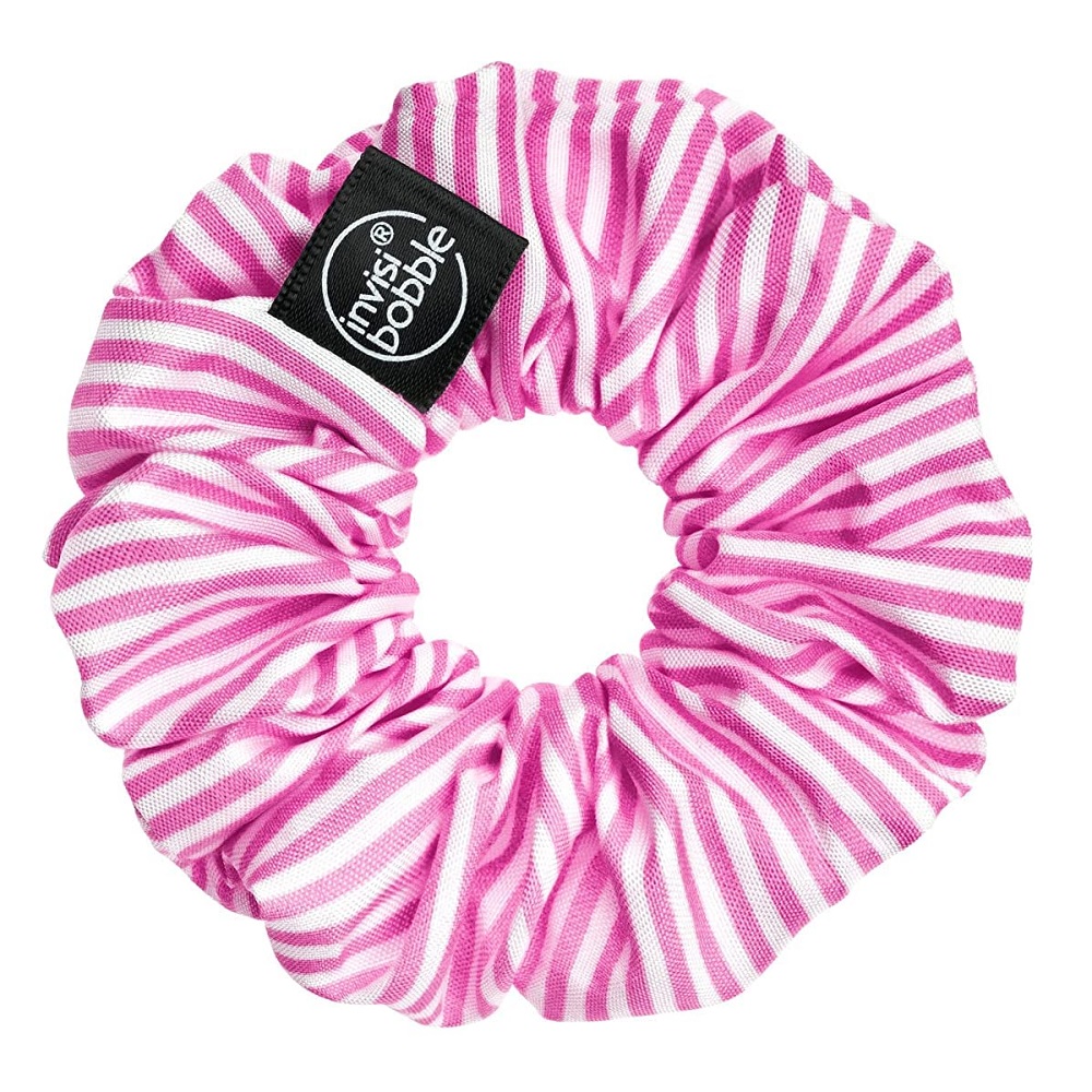 71121251715313218 Sprunchie Stripes Up elastyczna gumka do włosów Pink/White - obrazek 1