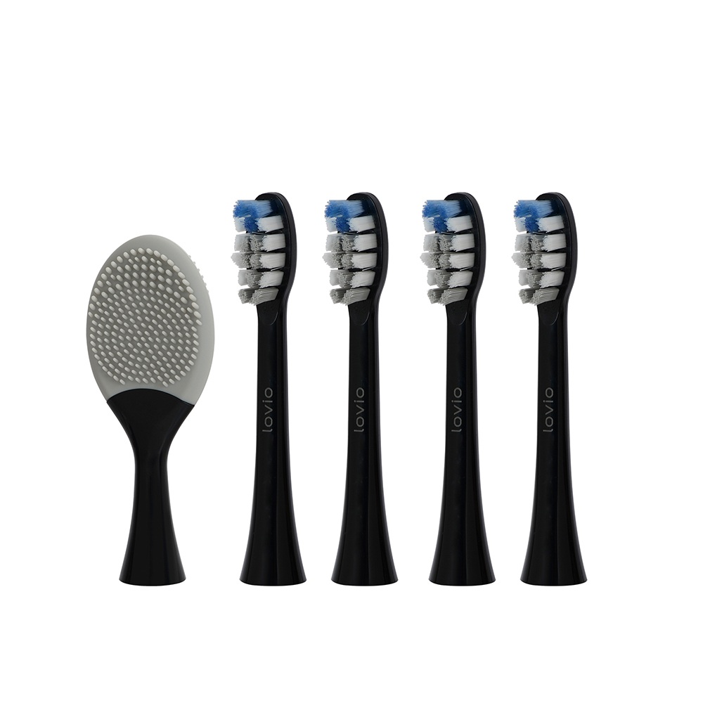 71338381759843457 SonicProtect PRO końcówki do szczoteczki sonicznej średnia twardość Czarne LVTB124BK-HM 5szt - obrazek 1