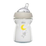NaturalFeeling butelka szklana ze smoczkiem silikonowym przepływ wolny 0m+ 250ml