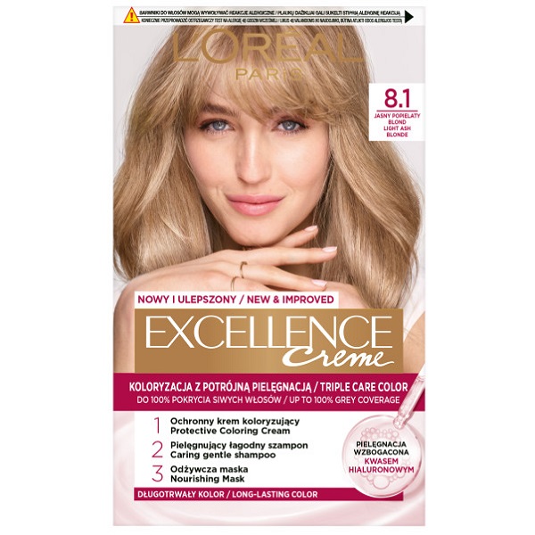 71574081725619340 Excellence Creme farba do włosów 8.1 Jasny Popielaty Blond - obrazek 1