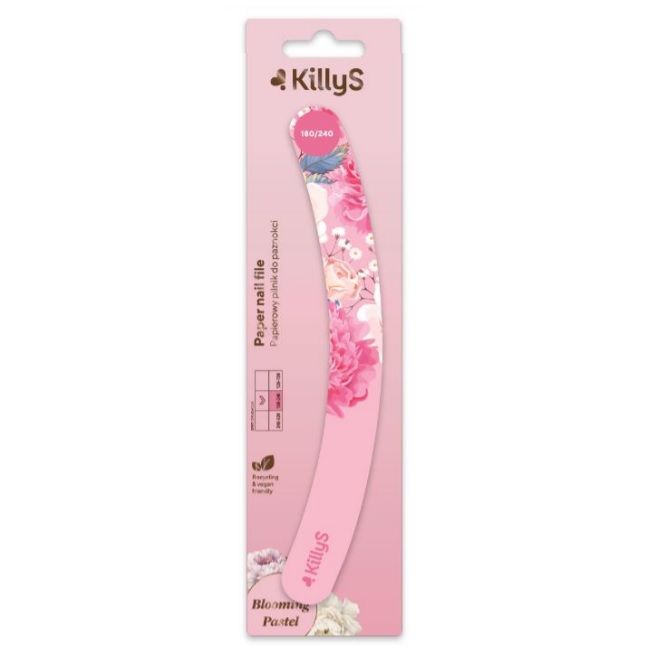 71586841628571716 Blooming Pastel Paper Nail File papierowy pilnik do paznokci banan 180/240 Różowy - obrazek 1