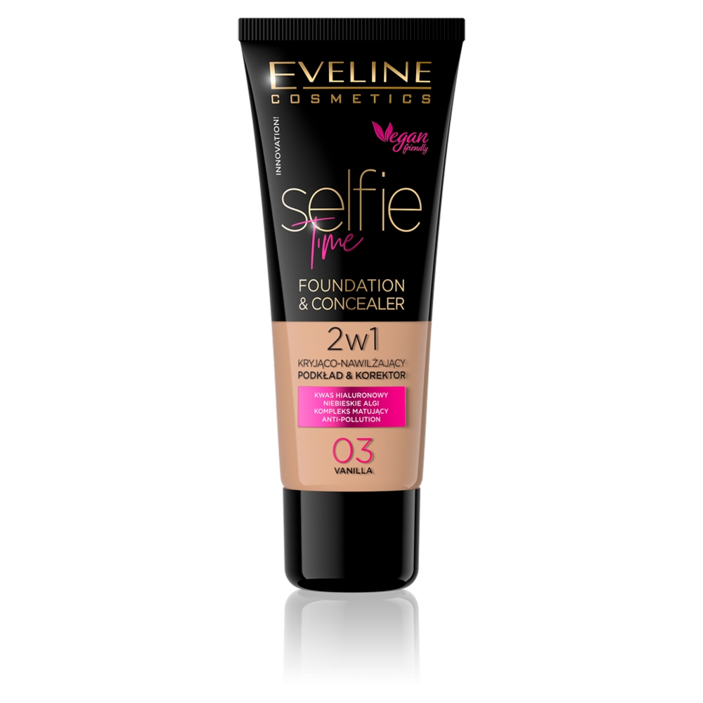 71629121647432999 Selfie Time Foundation & Concealer kryjąco-nawilżający pokład i korektor 03 Vanilla 30ml - obrazek 1