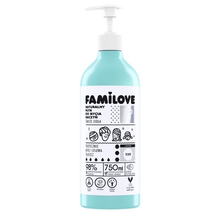 71722931675855264 Familove naturalny płyn do mycia naczyń 750ml - obrazek 1