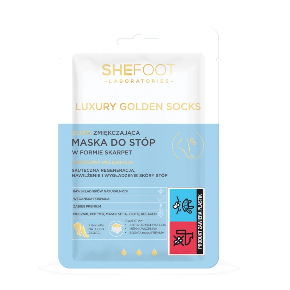 71783061688981995 Luxury Golden Socks złota zmiękczająca maska do stóp w formie skarpet 1 para - obrazek 1