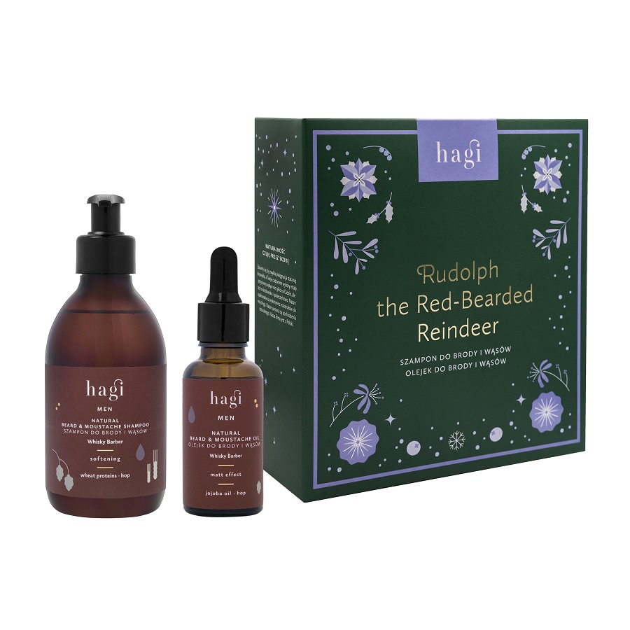 71863141730219720 Rudolph the Red-Bearded Reindeer zestaw szampon do brody i wąsów 300ml + olejek do brody i wąsów 30ml - obrazek 1