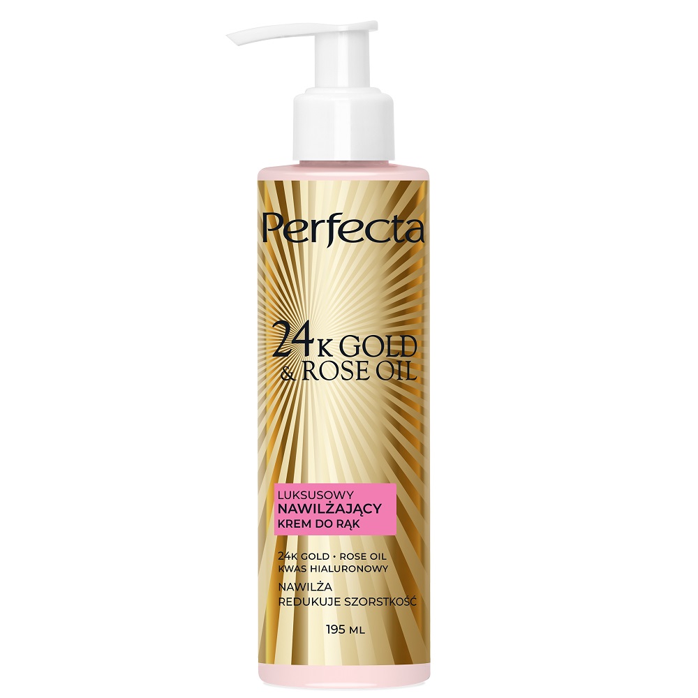72091751711030175 24K Gold & Rose Oil luksusowy nawilżający krem do rąk 195ml - obrazek 1