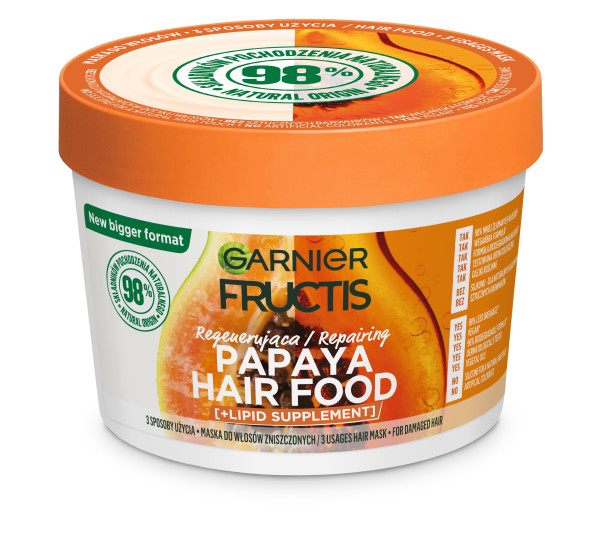 72208571676989805 Fructis Papaya Hair Food regenerująca maska do włosów zniszczonych 400ml - obrazek 1