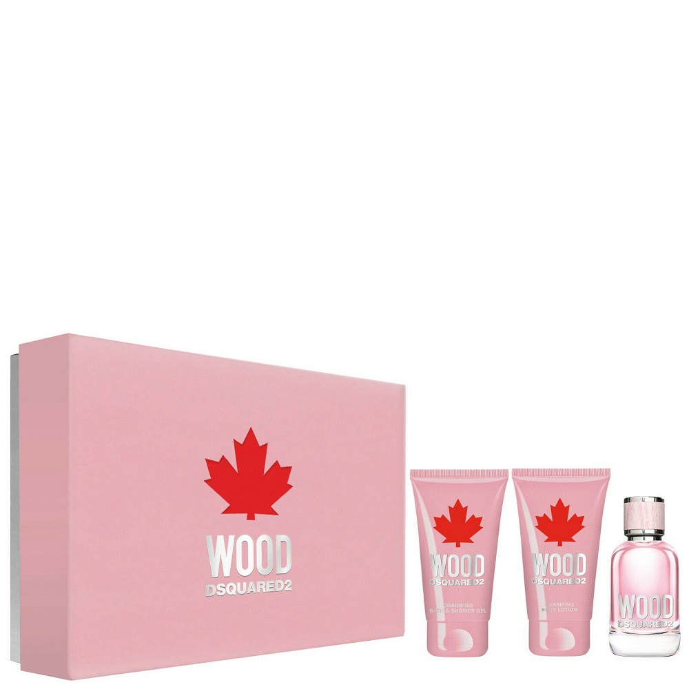72215311600186599 Wood Pour Femme zestaw woda toaletowa spray 50ml + balsam do ciała 50ml + żel pod prysznic 50ml - obrazek 1