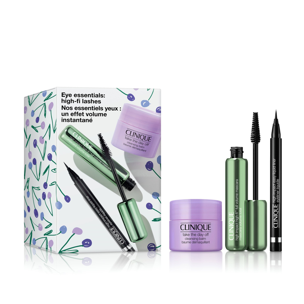 72449641742401541 Eye Essentials: High-Fi Lashes zestaw eyeliner w płynie 0.34g + tusz do rzęs 10ml + oczyszczający balsam do twarzy 15ml - obrazek 1