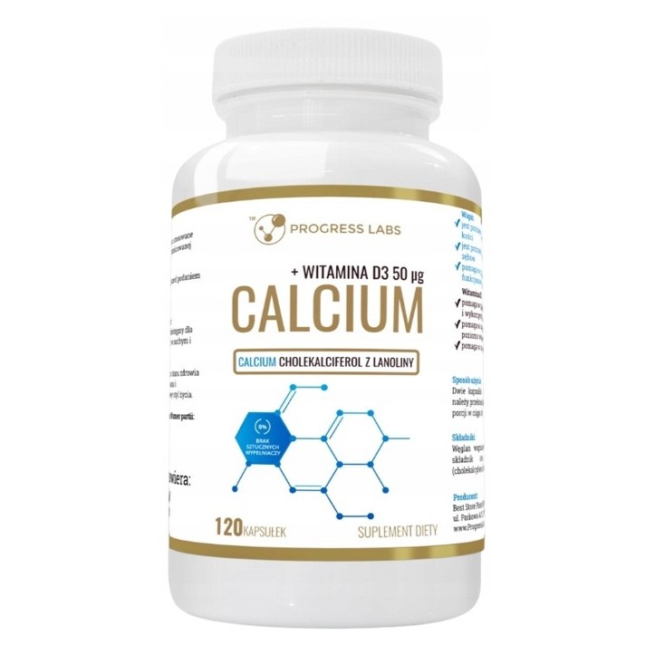 72794591747979200 Calcium + Witamina D3 50mcg suplement diety 120 kapsułek - obrazek 1