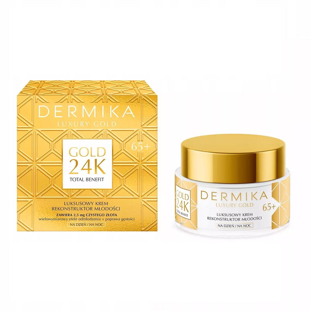 72842381728473859 Luxury Gold 24K Total Benefit luksusowy krem rekonstruktor młodości 65+ 50ml - obrazek 1