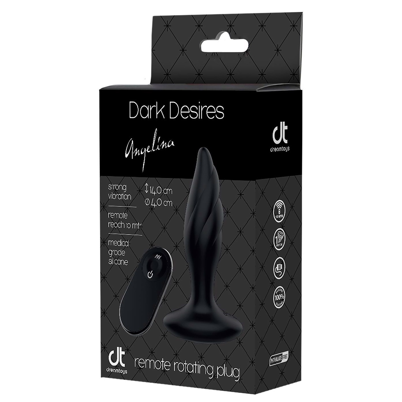 72892291692614544 Dark Desires Angelina wibrujący korek analny - obrazek 1