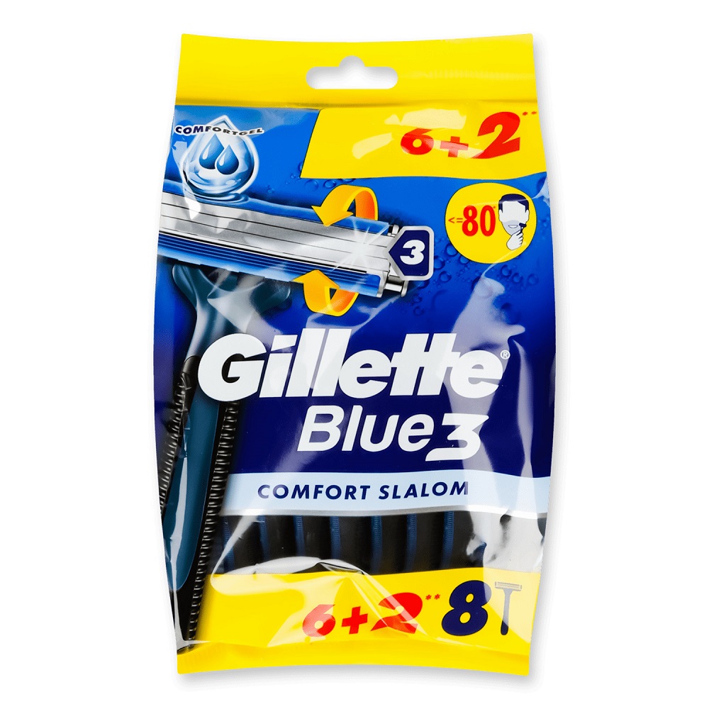 72977741715355796 Blue 3 Comfort Slalom jednorazowe maszynki do golenia 8szt - obrazek 1